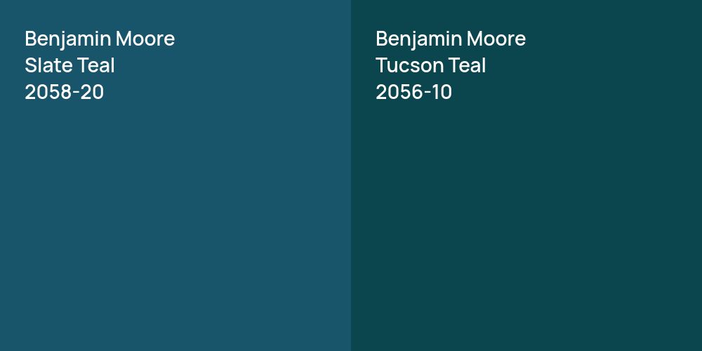 Benjamin Moore Slate Teal vs. Benjamin Moore Tucson Teal