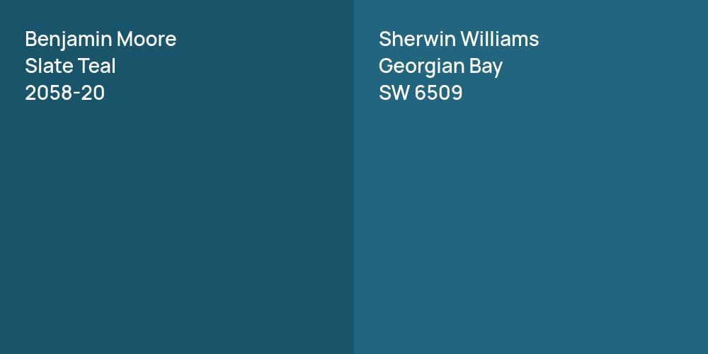 Benjamin Moore Slate Teal vs. Sherwin Williams Georgian Bay