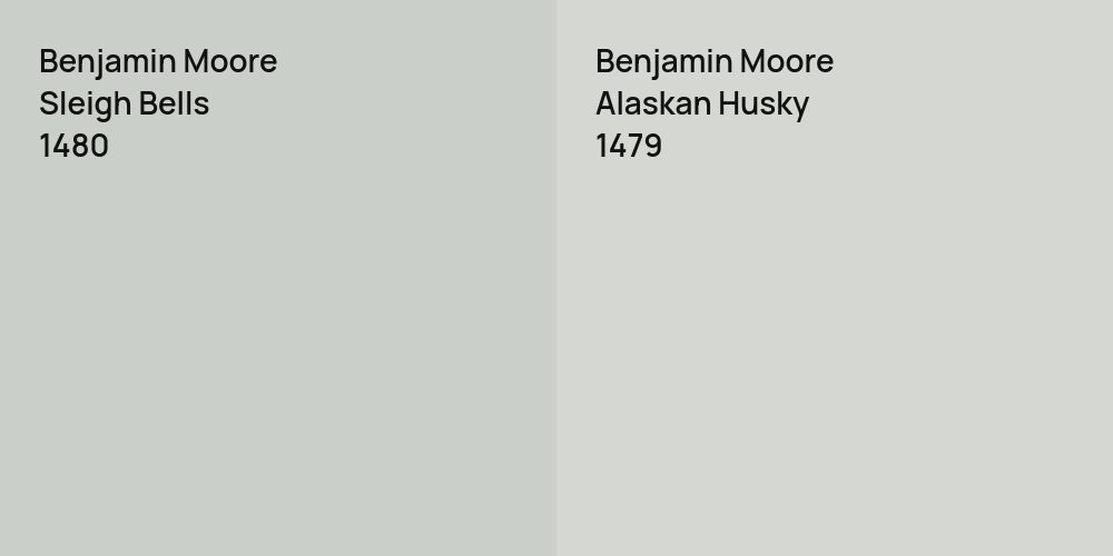 Benjamin Moore Sleigh Bells vs. Benjamin Moore Alaskan Husky