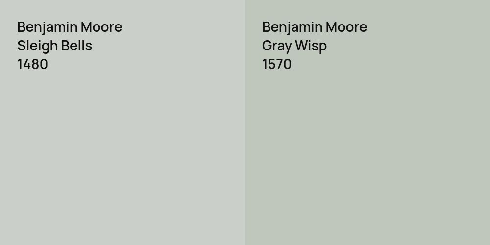 Benjamin Moore Sleigh Bells vs. Benjamin Moore Gray Wisp