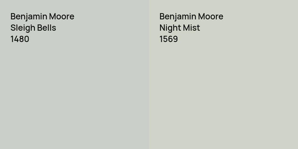 Benjamin Moore Sleigh Bells vs. Benjamin Moore Night Mist