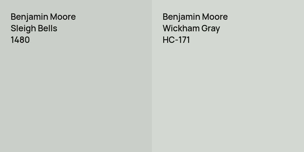 Benjamin Moore Sleigh Bells vs. Benjamin Moore Wickham Gray