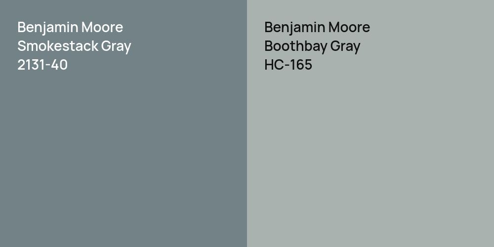 Benjamin Moore Smokestack Gray vs. Benjamin Moore Boothbay Gray