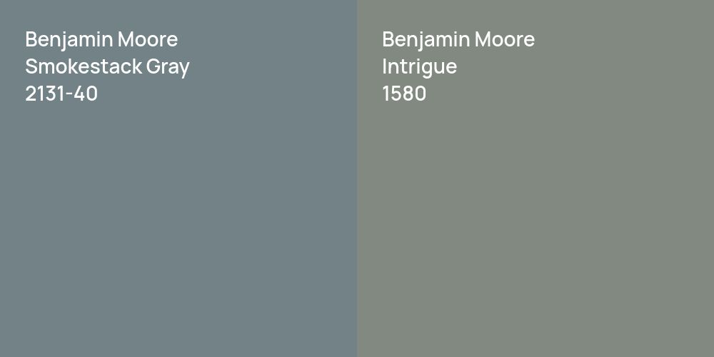 Benjamin Moore Smokestack Gray vs. Benjamin Moore Intrigue