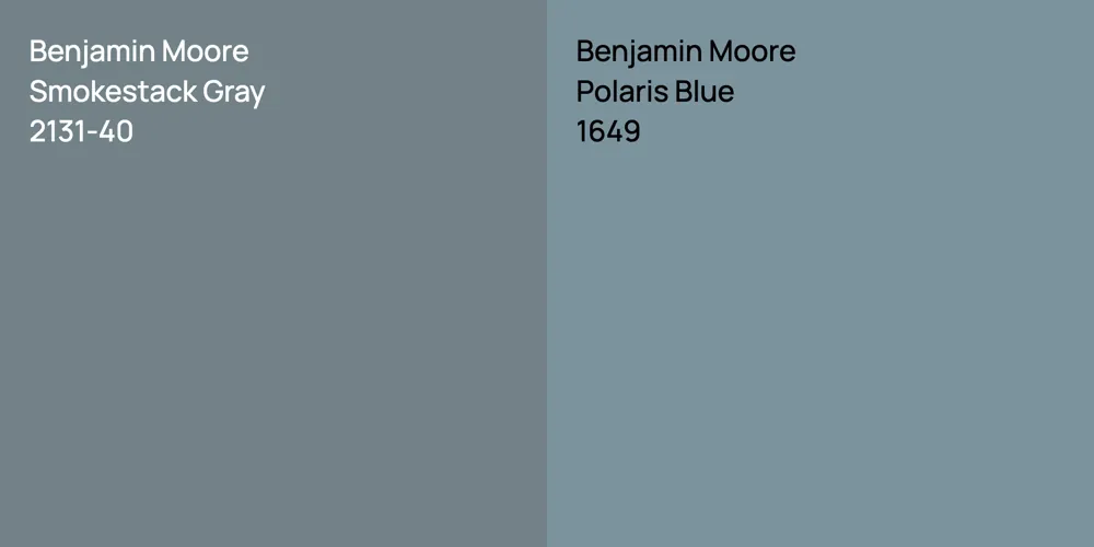 Benjamin Moore Smokestack Gray vs. Benjamin Moore Polaris Blue