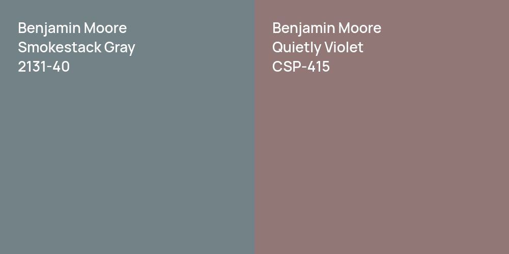 Benjamin Moore Smokestack Gray vs. Benjamin Moore Quietly Violet