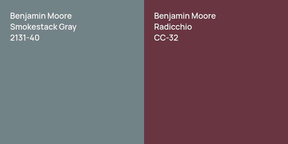 Benjamin Moore Smokestack Gray vs. Benjamin Moore Radicchio