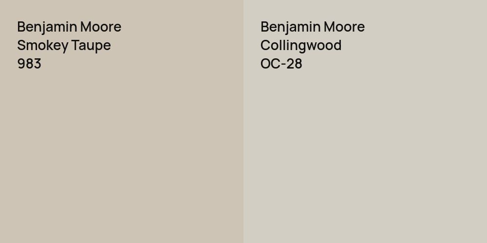 Benjamin Moore Smokey Taupe vs. Benjamin Moore Collingwood