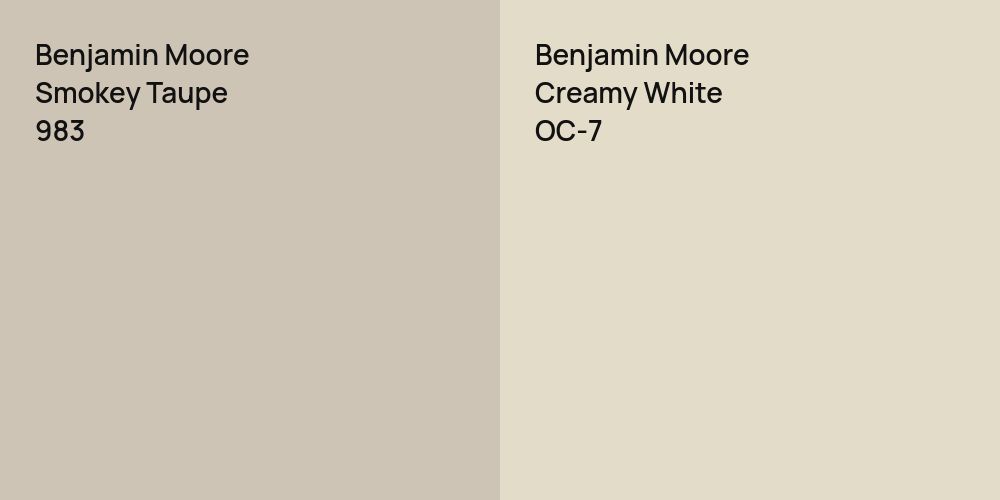 Benjamin Moore Smokey Taupe vs. Benjamin Moore Creamy White