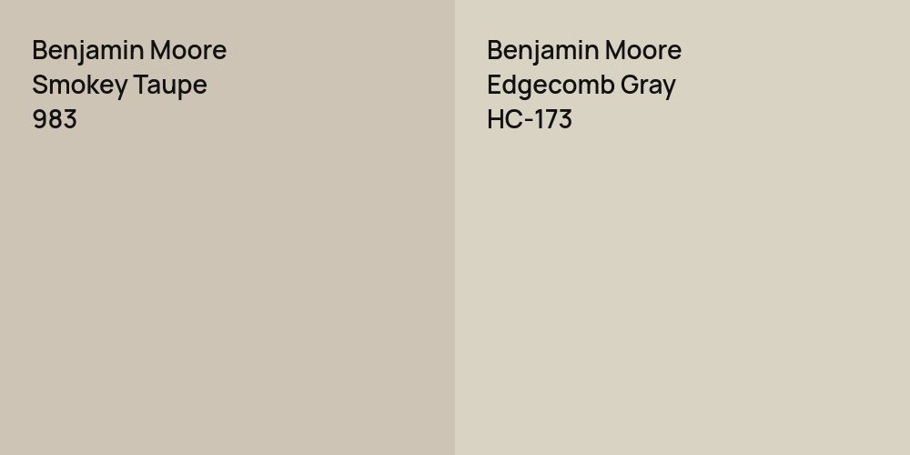 Benjamin Moore Smokey Taupe vs. Benjamin Moore Edgecomb Gray