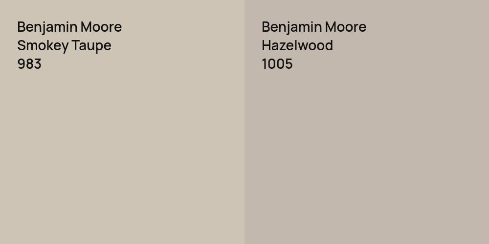 Benjamin Moore Smokey Taupe vs. Benjamin Moore Hazelwood