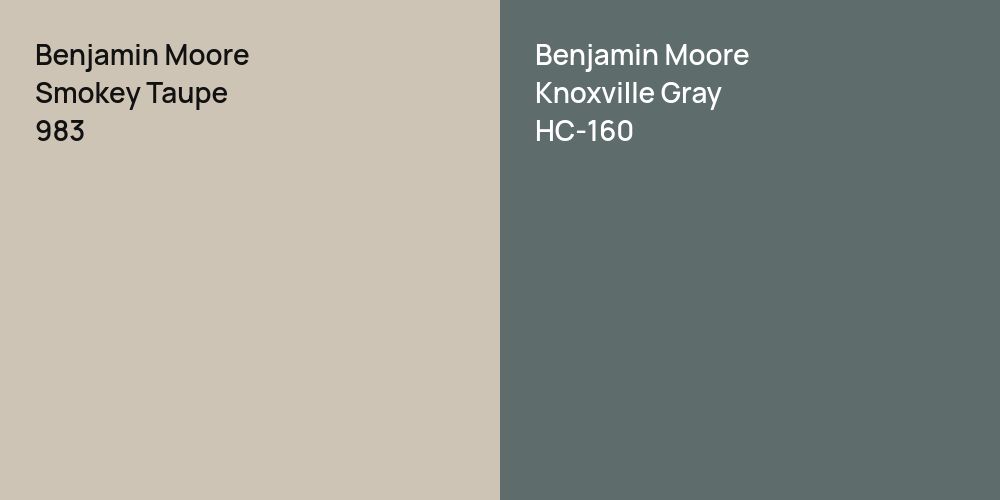 Benjamin Moore Smokey Taupe vs. Benjamin Moore Knoxville Gray