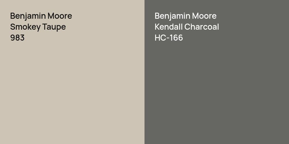 Benjamin Moore Smokey Taupe vs. Benjamin Moore Kendall Charcoal