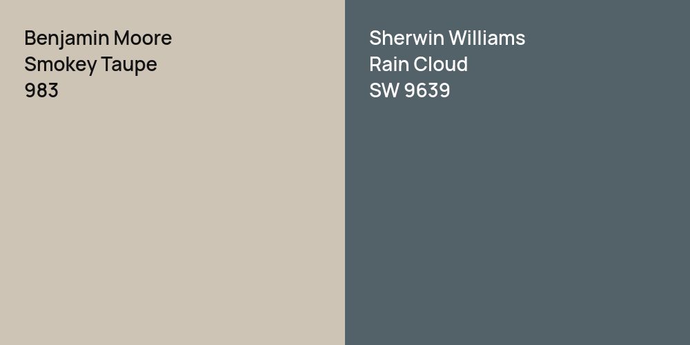 Benjamin Moore Smokey Taupe vs. Sherwin Williams Rain Cloud