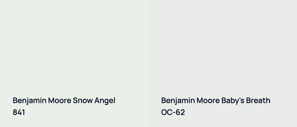 Benjamin Moore Snow Angel 841 vs Benjamin Moore Baby's Breath OC-62