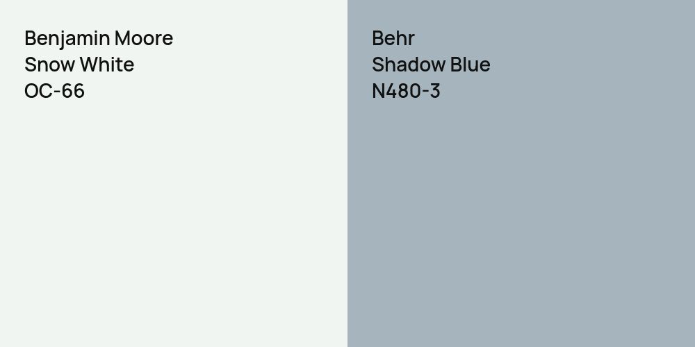 Benjamin Moore Snow White vs. Behr Shadow Blue