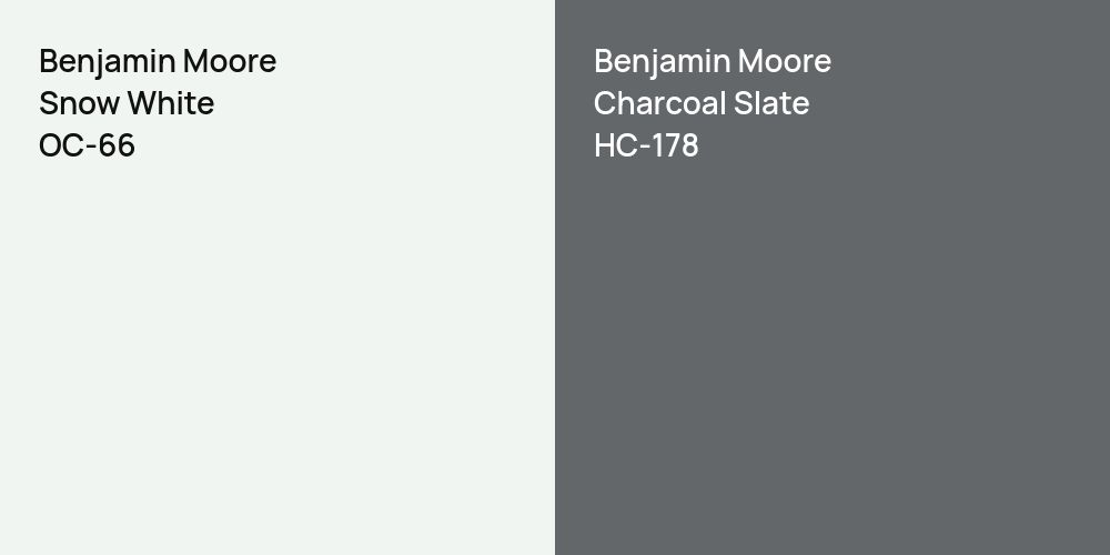 Benjamin Moore Snow White vs. Benjamin Moore Charcoal Slate