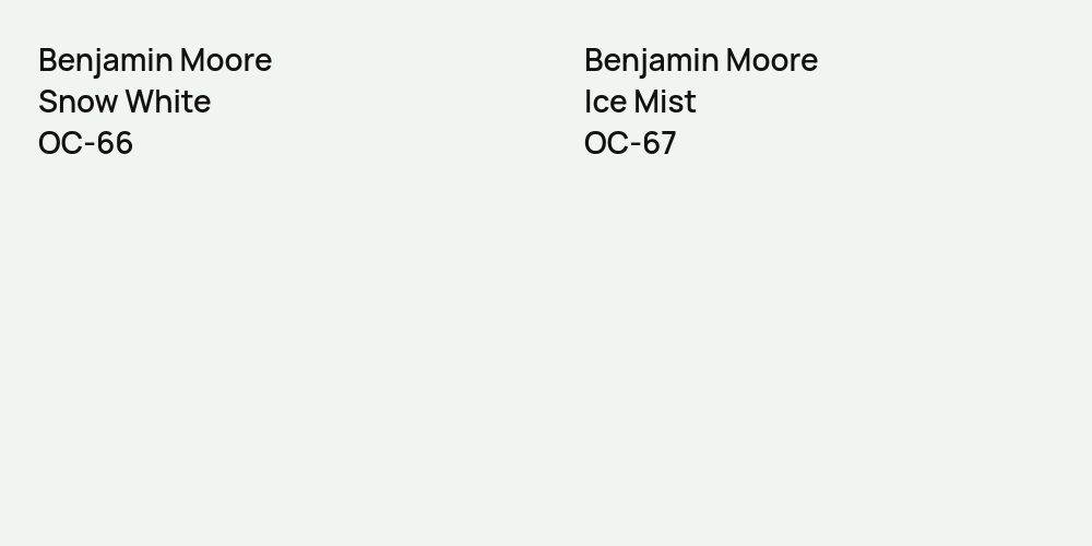 Benjamin Moore Snow White vs. Benjamin Moore Ice Mist