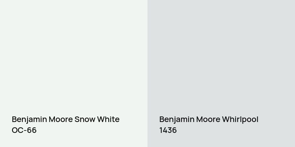 Benjamin Moore Snow White vs. Benjamin Moore Whirlpool