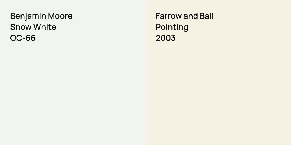 Benjamin Moore Snow White vs. Farrow and Ball Pointing