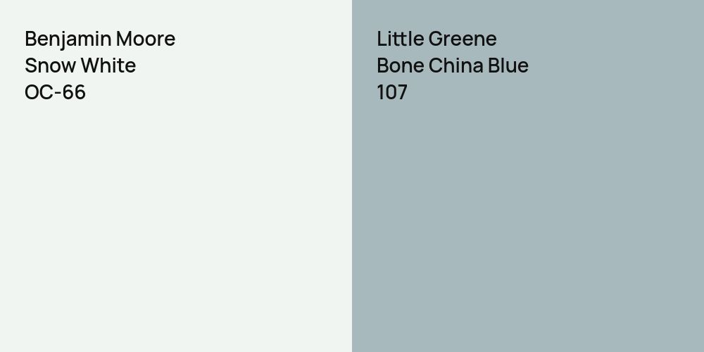 Benjamin Moore Snow White vs. Little Greene Bone China Blue