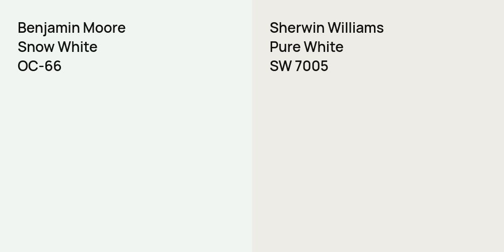 Benjamin Moore Snow White vs. Sherwin Williams Pure White