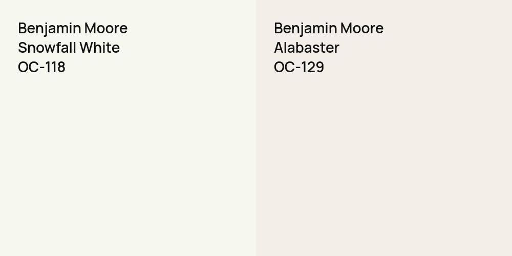 Benjamin Moore Snowfall White vs. Benjamin Moore Alabaster