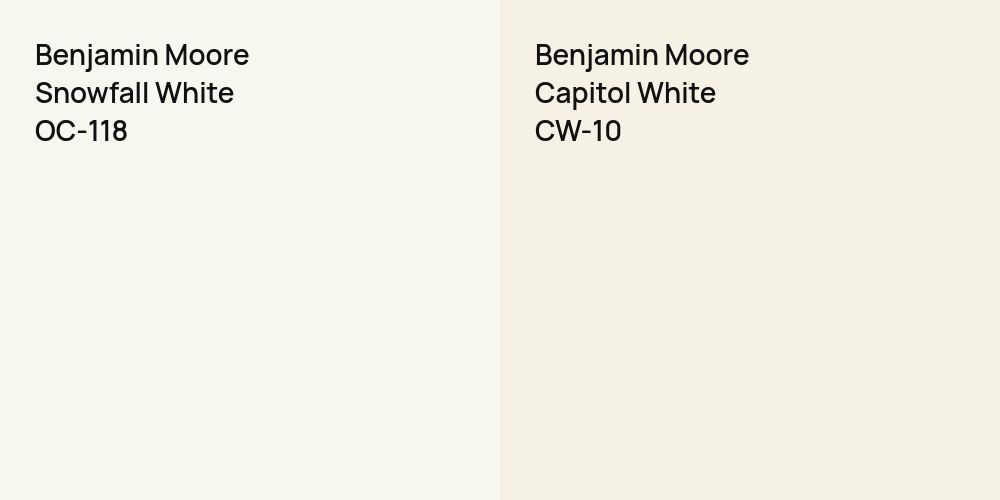 Benjamin Moore Snowfall White vs. Benjamin Moore Capitol White