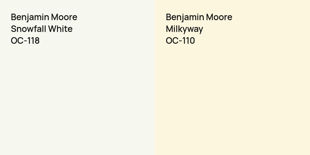 Benjamin Moore Snowfall White vs. Benjamin Moore Milkyway