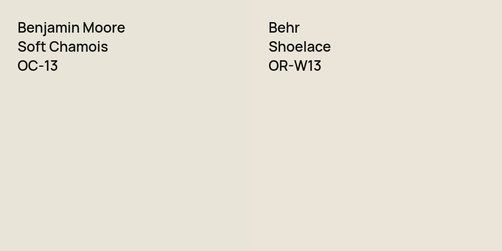 Benjamin Moore Soft Chamois vs. Behr Shoelace