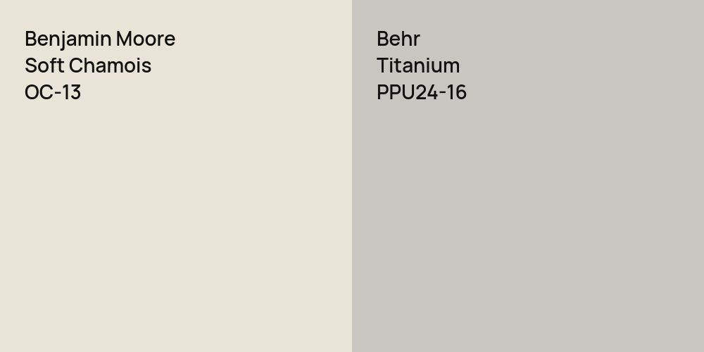 Benjamin Moore Soft Chamois vs. Behr Titanium