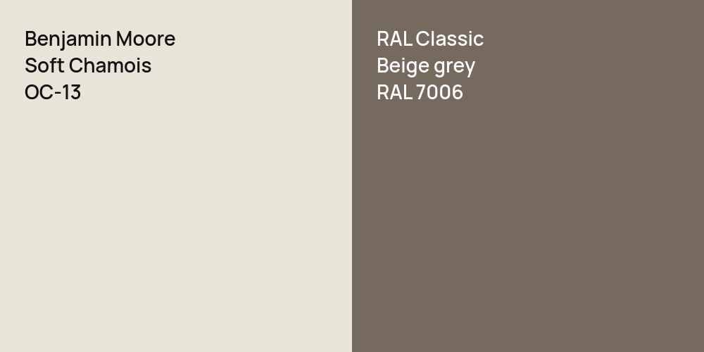 Benjamin Moore Soft Chamois vs. RAL Classic  Beige grey