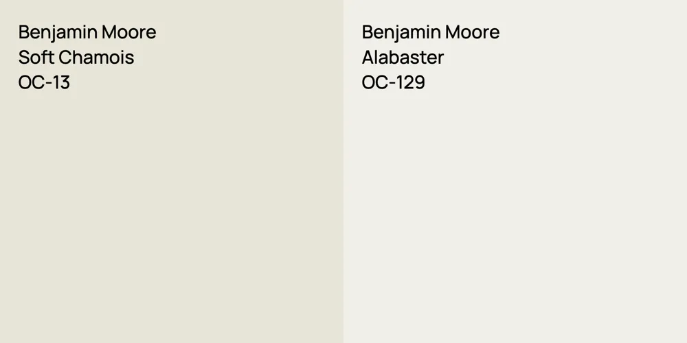 Benjamin Moore Soft Chamois vs. Benjamin Moore Alabaster