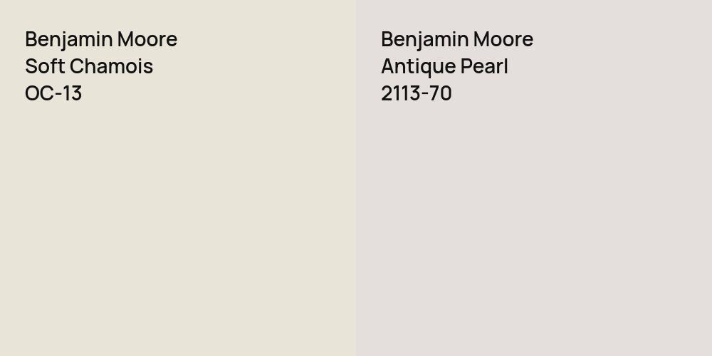 Benjamin Moore Soft Chamois vs. Benjamin Moore Antique Pearl