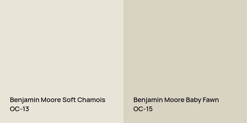 Benjamin Moore Soft Chamois vs. Benjamin Moore Baby Fawn