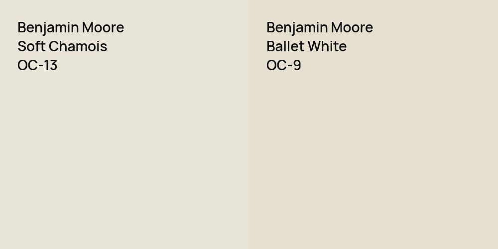 Benjamin Moore Soft Chamois vs. Benjamin Moore Ballet White