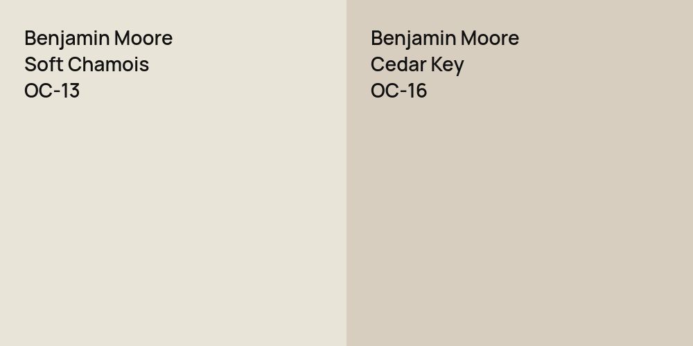 Benjamin Moore Soft Chamois vs. Benjamin Moore Cedar Key