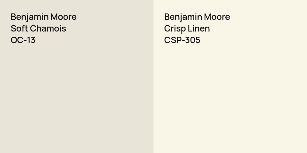 Benjamin Moore Soft Chamois vs. Benjamin Moore Crisp Linen