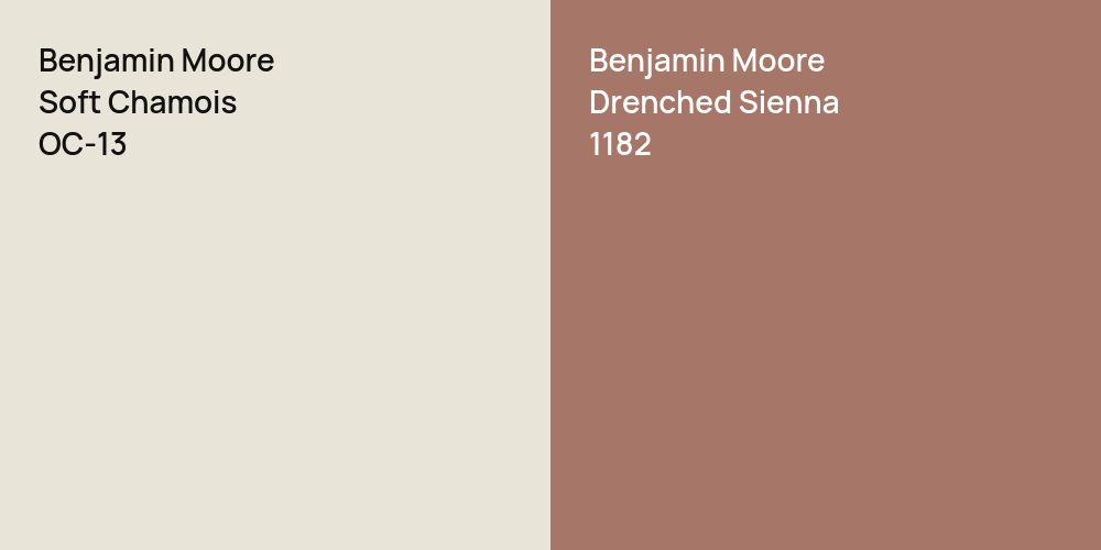 Benjamin Moore Soft Chamois vs. Benjamin Moore Drenched Sienna