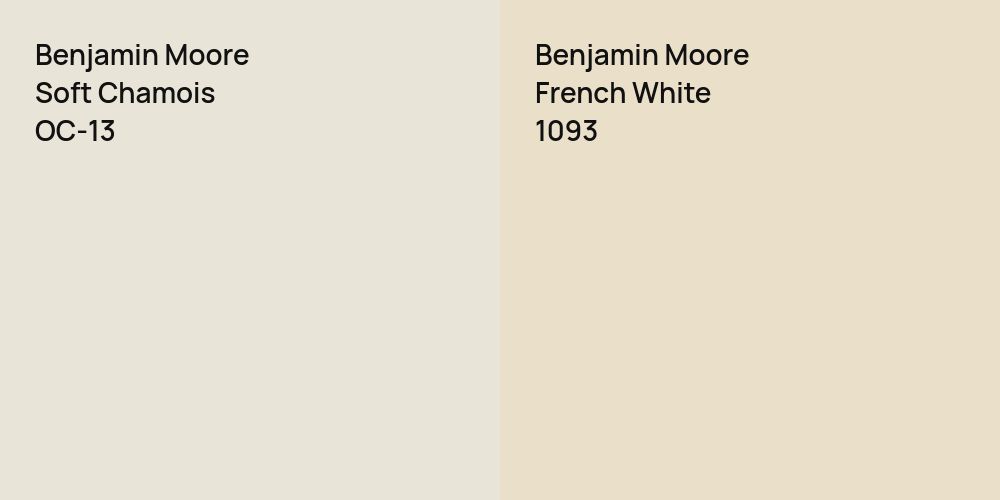 Benjamin Moore Soft Chamois vs. Benjamin Moore French White