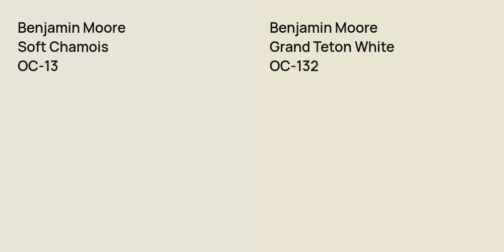 Benjamin Moore Soft Chamois vs. Benjamin Moore Grand Teton White