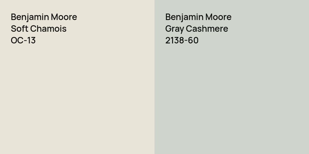 Benjamin Moore Soft Chamois vs. Benjamin Moore Gray Cashmere