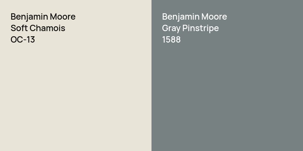 Benjamin Moore Soft Chamois vs. Benjamin Moore Gray Pinstripe