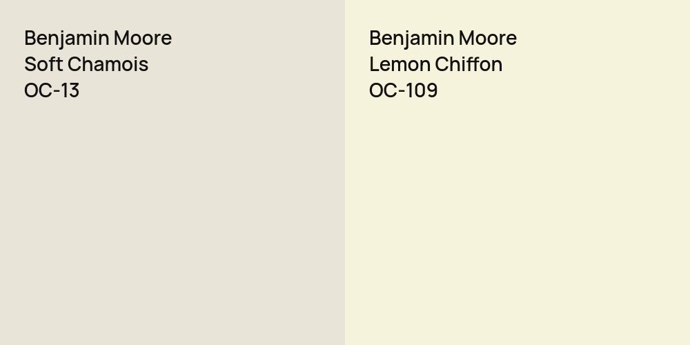 Benjamin Moore Soft Chamois vs. Benjamin Moore Lemon Chiffon