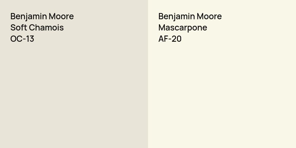 Benjamin Moore Soft Chamois vs. Benjamin Moore Mascarpone