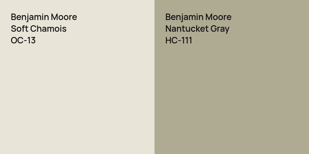 Benjamin Moore Soft Chamois vs. Benjamin Moore Nantucket Gray