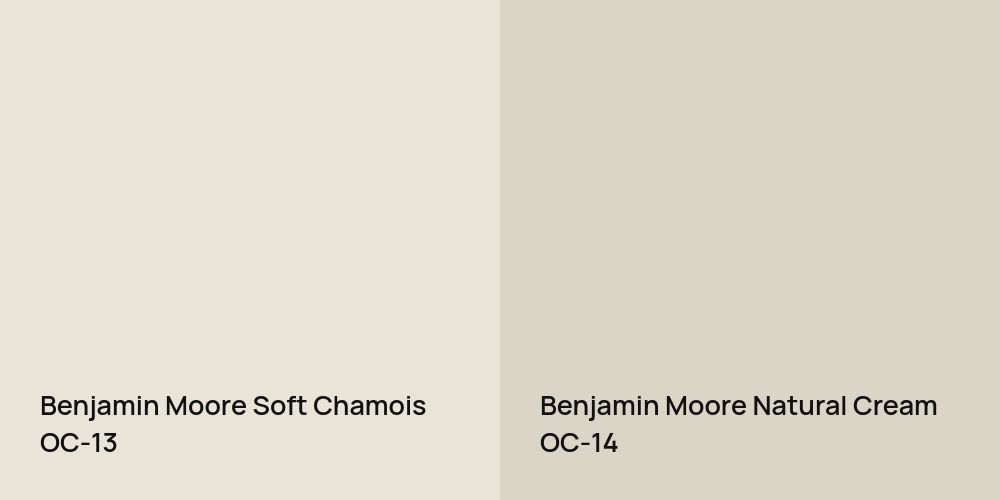 Benjamin Moore Soft Chamois vs. Benjamin Moore Natural Cream