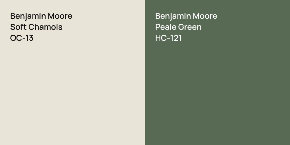 Benjamin Moore Soft Chamois vs. Benjamin Moore Peale Green