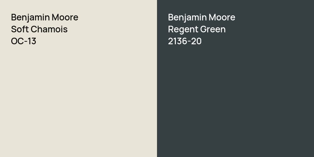 Benjamin Moore Soft Chamois vs. Benjamin Moore Regent Green