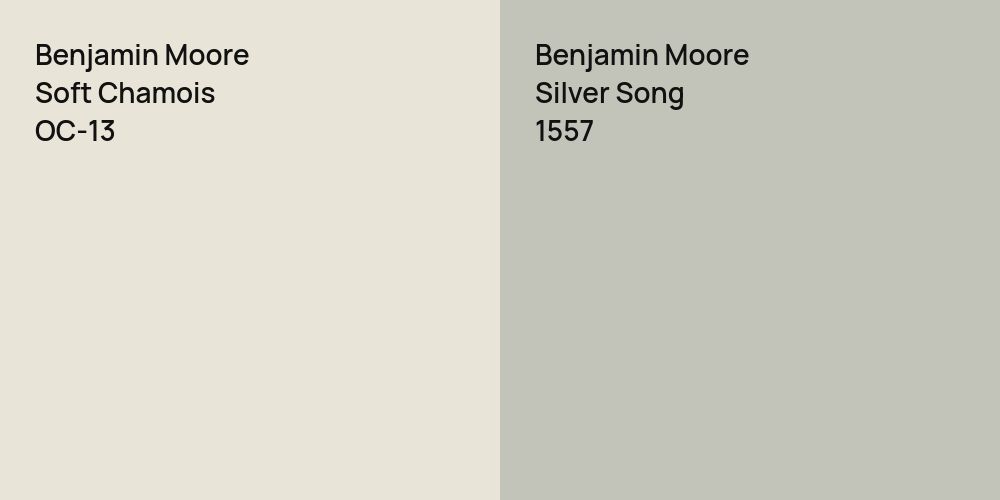 Benjamin Moore Soft Chamois vs. Benjamin Moore Silver Song